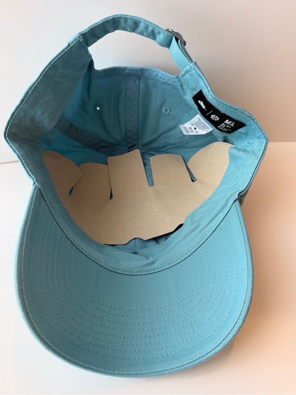 NWT Nike Club Cap Light Blue Aqua Embroidered Futura Logo Strapback Hat M/L - Picture 5 of 6